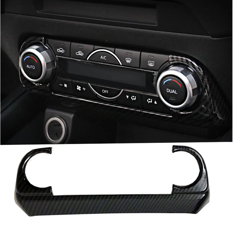 

For Mazda CX-5 CX5 KF 2017 2018 Interior Air Condition Switch Cover Front Control Panel Carbon fiber look Car-Styling Accessorie