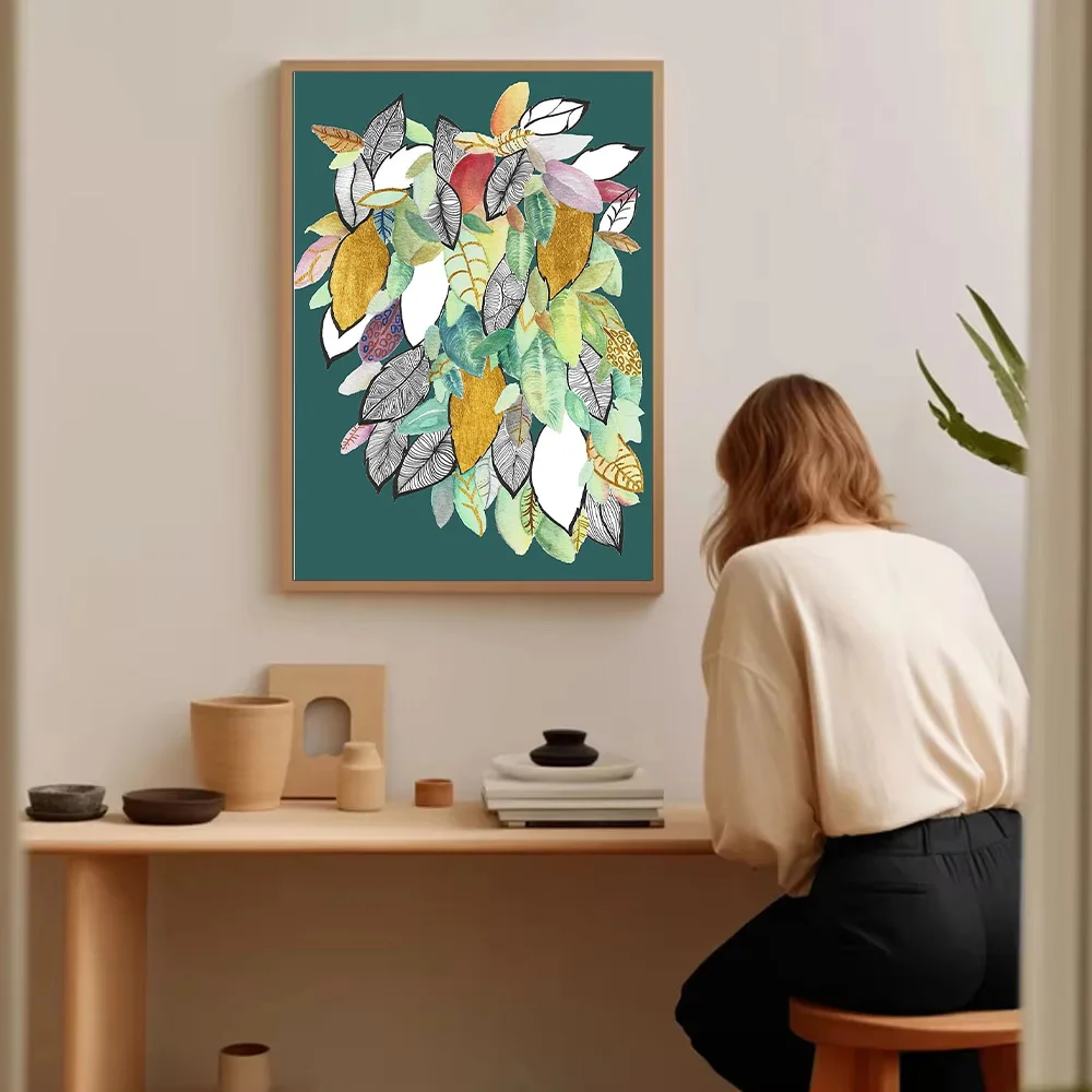 نباتية جدار الفن ورقة طباعة الخضرة ديكور الطبيعة قماش ديكور المنزل الحديث الحد الأدنى الفن غرفة المعيشة ديكور غرفة نوم الفن Botani #5