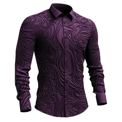 Men's Slim Long Sleeve Gothic Vintage Shirts 3D All Over Printed Totem Dress Shirt For Men Casual Plus Size Button Down T Shirt