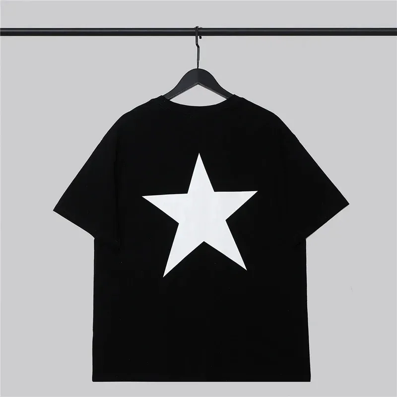 2024 New Luxury Brand 100% Cotton T Shirt Five Pointed Star Print Short Sleeve Summer Men Oversized T-shirt Women Tee Streetwear