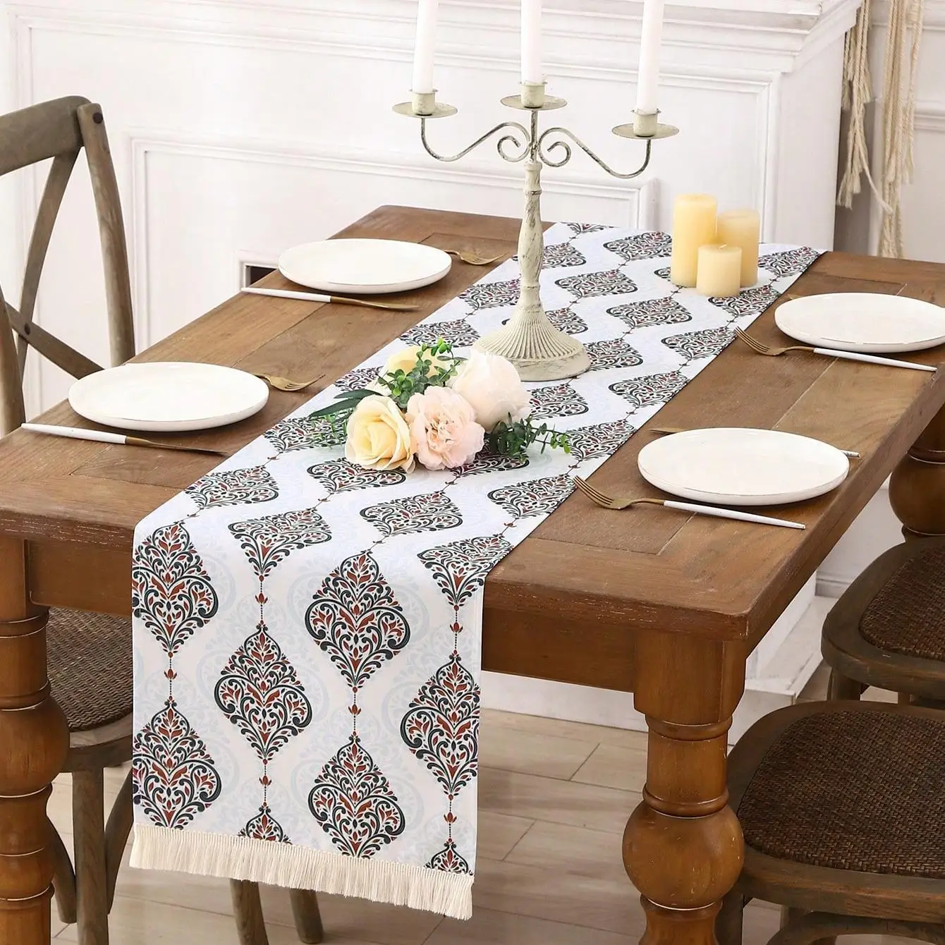 Multicolor Diamond Colored Table Runner Tablecloth Table Set Dinner Decoration Living Room Table Runner