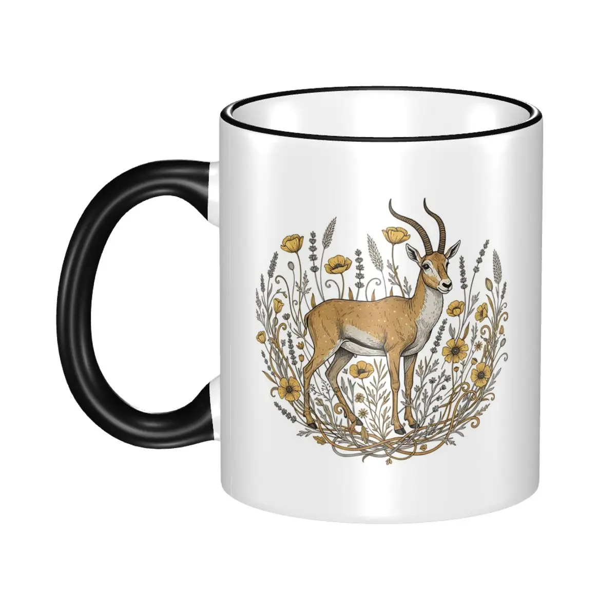 

Винтажная керамическая кружка с изображением антилопы Сайга, забавная чашка для кофе, чая, молока, посуда для напитков, подарки для друзей