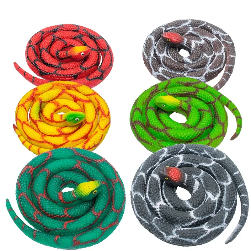 Jouet de Simulation de serpent, maille de colle douce et effrayante, motif de couleur serpent, accessoires de décoration d'halloween, jouets amusants de 75cm