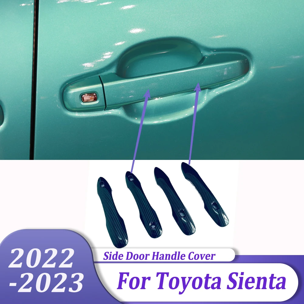 

Car Decoration Styling Accessories Chrome Side Door Handle Cover Trim Sticker For Toyota Sienta 2022 2023