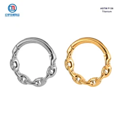 QM ASTM F136 Titanium Clicker Septum Nose Rings Earrings Helix Body Piercing Jewelry