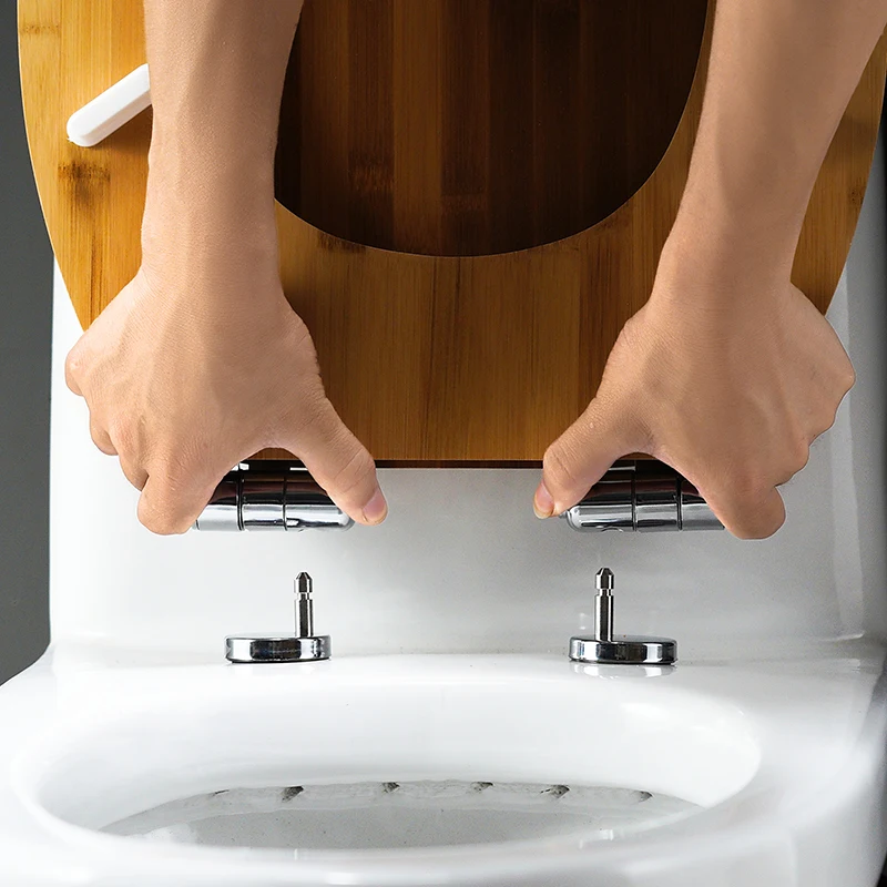 Household Thickened Toilet Wooden Solid Wood Old-fashioned Toilet Seat Universal Quick-release Buffer Silent Toilet