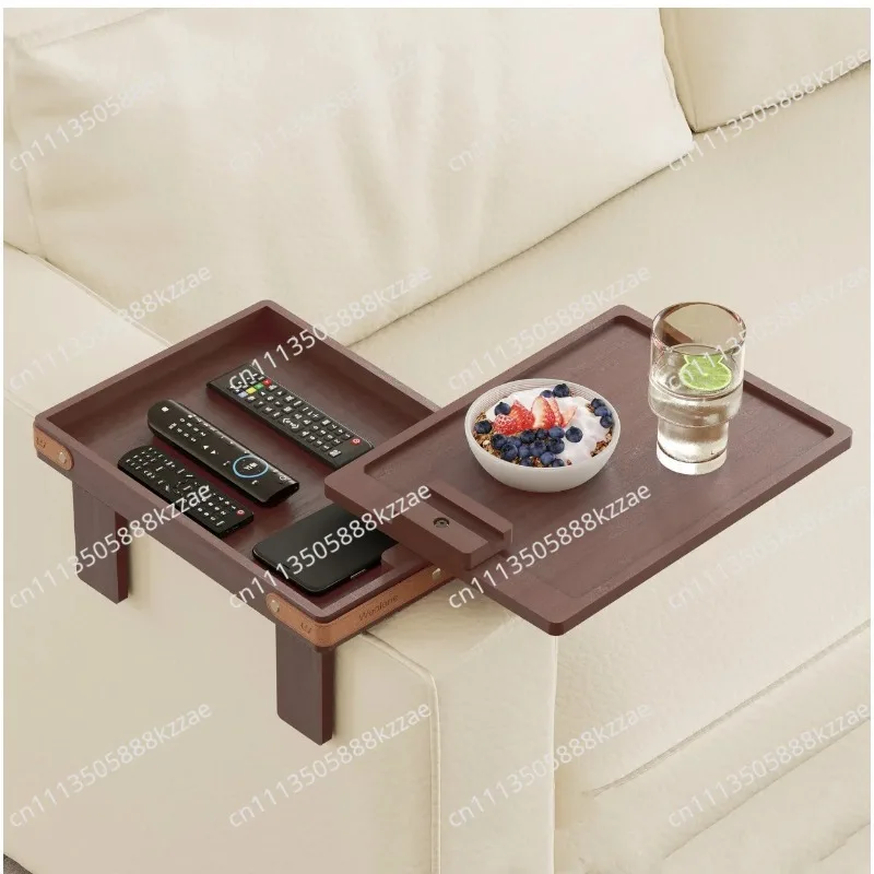 Double-layer Rotatable Arm Clip Sofa Armrest Table Tray Clip Tray with Storage Box