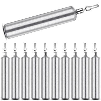 10Pcs Drop Shot Fishing WeigDrop Shot Fishing Weightshts Pencil Weights Fishing Sinker No Snag Drop Shot Rig Skinny Sinkers for Bass Saltwater Freshwater 1