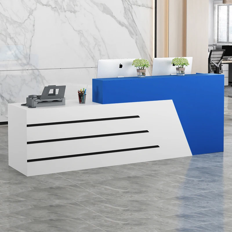 

Unique Hotel Reception Desks Modern Shelves Restaurant Company Reception Desks Minimalist Design Bureau Commercial Furniture