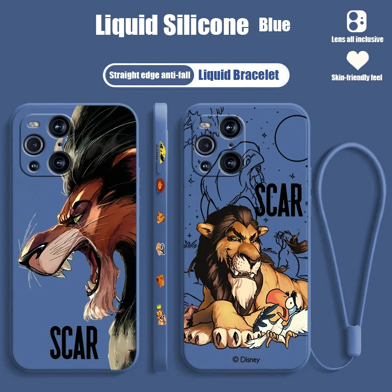 

The Lion King Scar For OPPO Find X6 X5 X3 X2 Pro Lite Neo Liquid Left Rope Silicone TPU Fundas Cover Phone Case