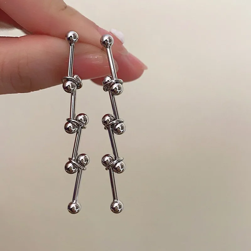 YANGLIUJIA Long Metal Earrings European And American Style Personality, Fashion Tassel Stud Earrings Ms Girl Travel Accessories