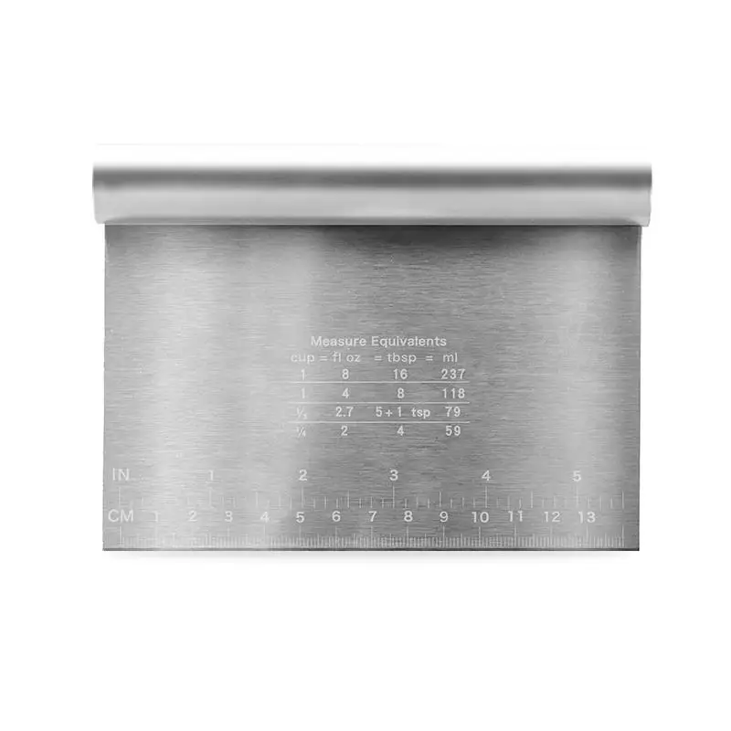 1Pc Stainless Steel Scale Cake Scraper Buttercream Edge Smoother Dough Pastry Spatula Cake Decorating Baking Tool