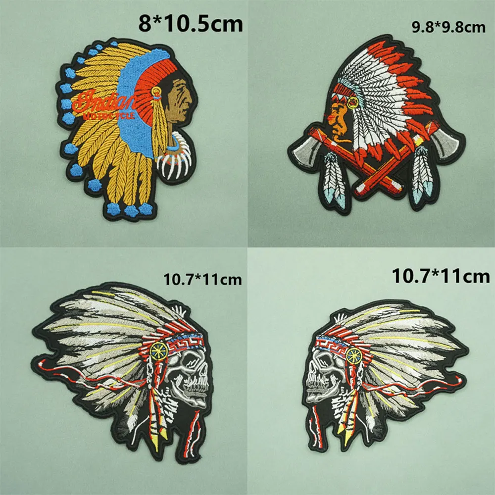 Original head embroidered patches with iron on and hook backing