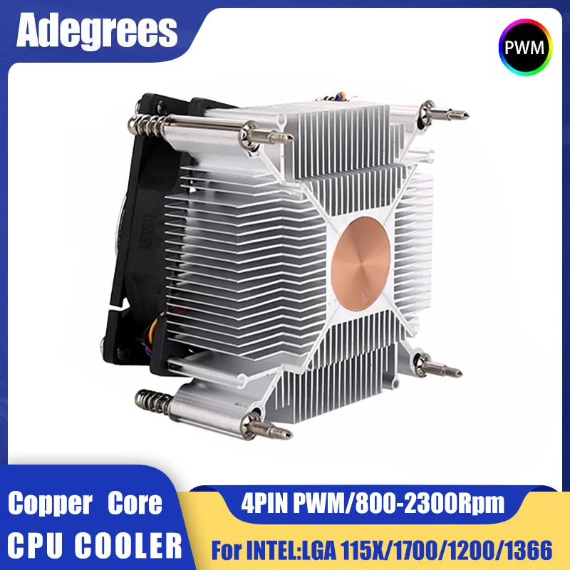 

CPU Cooler 4PIN PWM 80MM Silent TDP 90W PC CPU Fan for Intel 1150/1151/1155/1156/1700/1200/1366 Ventilador