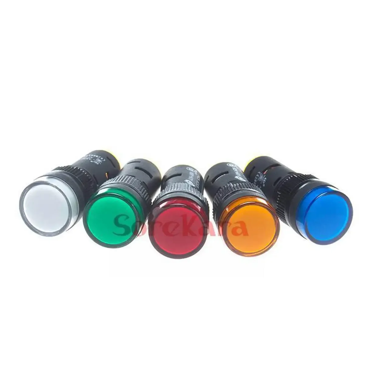 16mm Mount Diameter 12VDC 24VDC 110VAC 220VAC Orange/Red/White/Blue/Green LED Power Indicator Signal LightSwitch - Detail 1