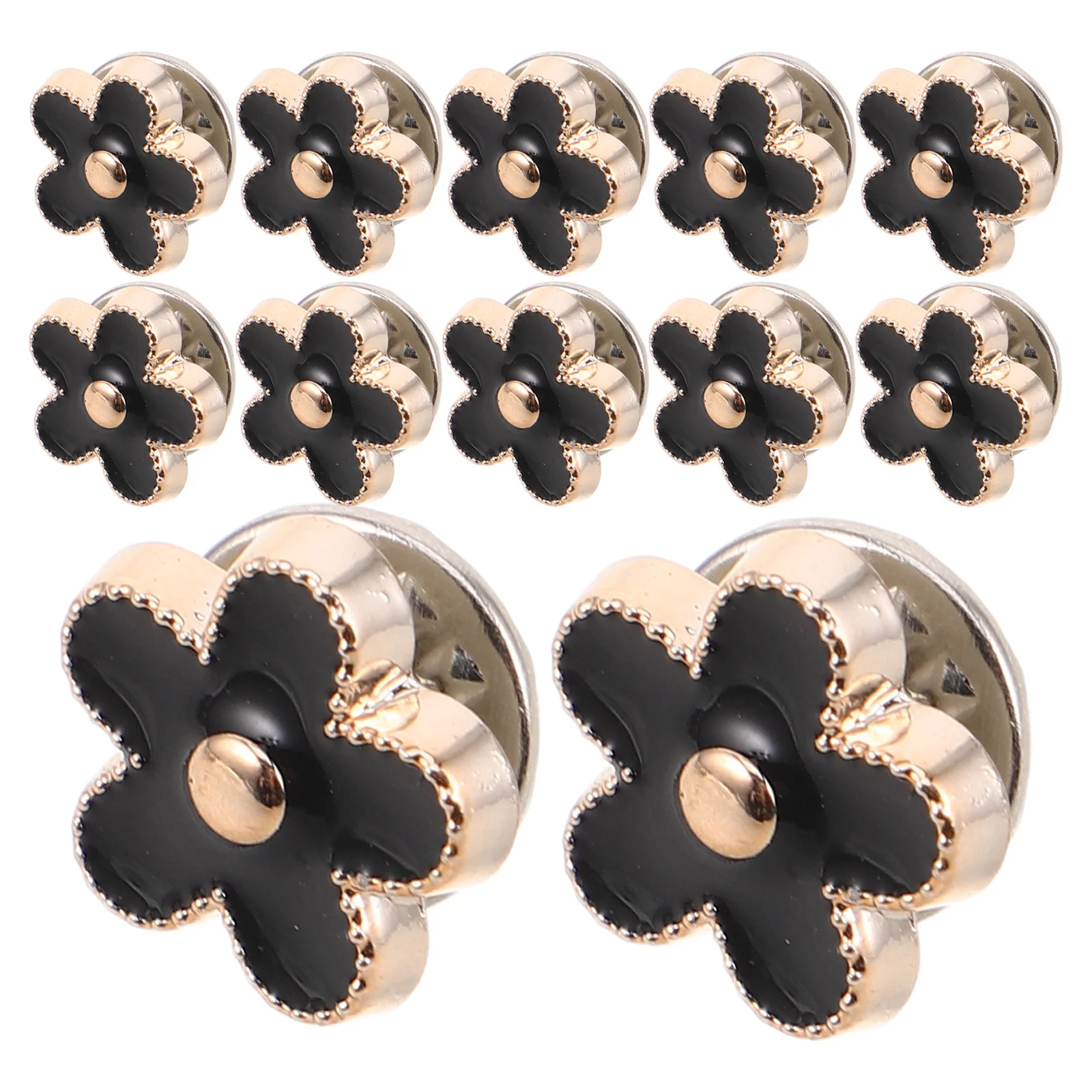 

20pcs Anti-Flash Button Covers Metal Round Flower Snap Fasteners No Sew Button Pin Brooch Secure Closure For Dresses Shirts -