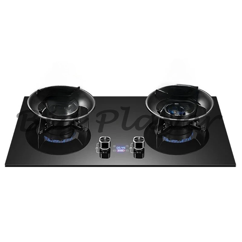 Flip Top Gas Cooker LPG Smart Gas Cooktops Glass Top Battery 2 burner Gas Stove for Kitchen