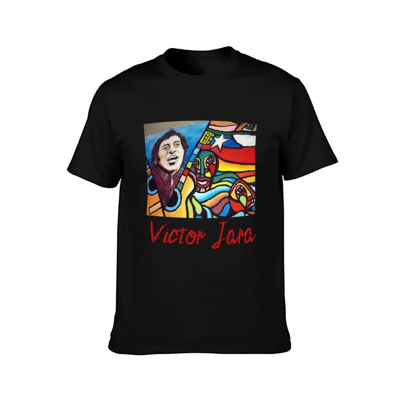 Victor Jara (Chile) Mural T-Shirt Daily Casual Short Sleeve Tee Shirt T-Shirt
