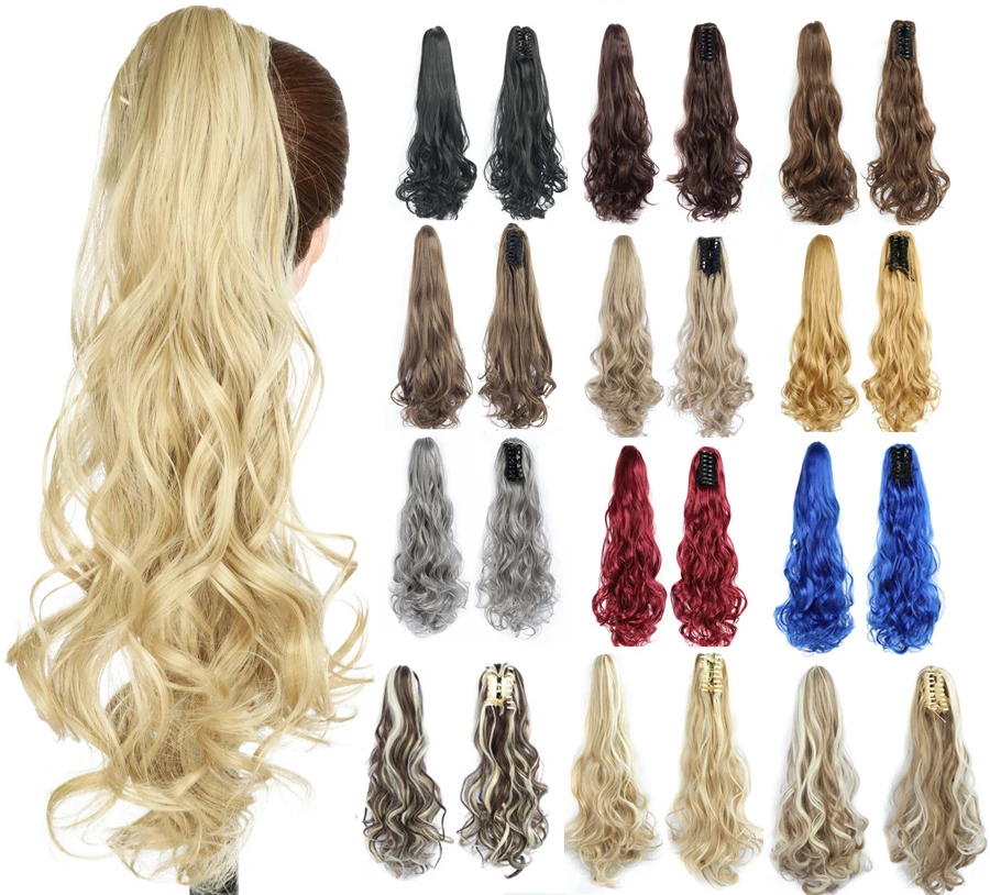 Similler Long Hair Synthetic PonyTail Matte High Temperature Silk Fiber Claw Clip 22 Inch