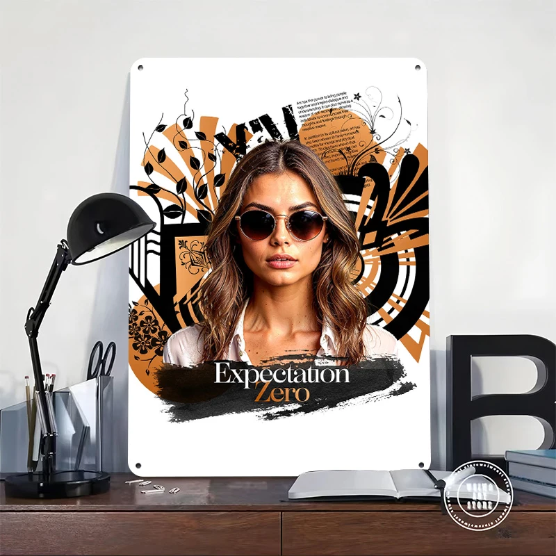 Expectation Zero Tin Poster Customized Wall Art Retro Vintage Metal Signs for Fans Room Modern Home Decoration Luxury Desk Decor