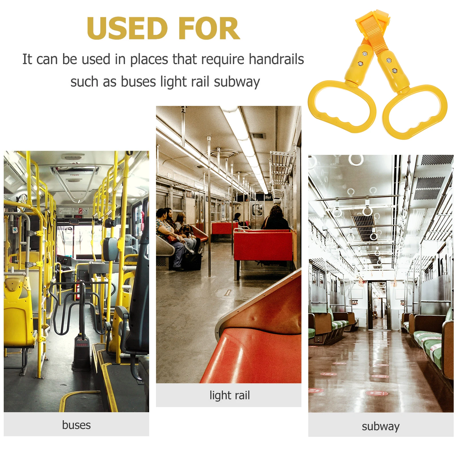 

2pcs Bus Handle Ring Car Assist Handle Shatterproof Subway Handles Vibrant Color Vehicle Hand Rings Garbage Can Lid