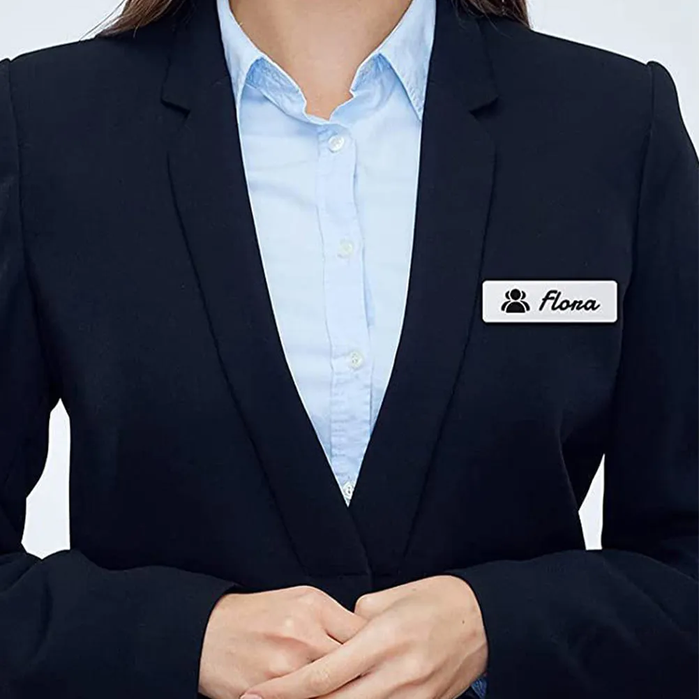 

16Pcs Blank Name Badges with Pin Premium Density Board Portable Lightweight Name Tags for Schools Offices Restaurants DIY