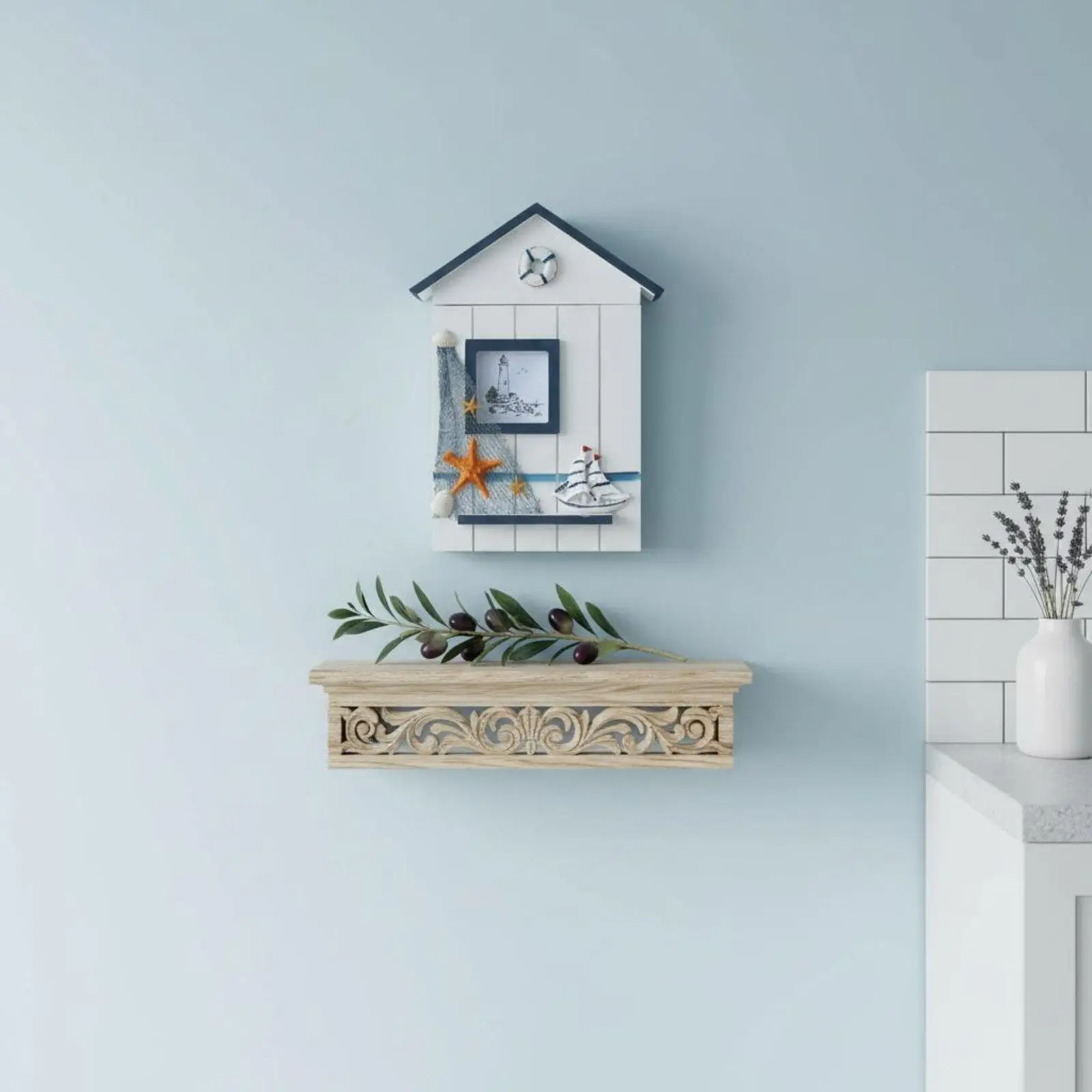 House Shaped key storage box Rustic Finish Wall Mounted key storage box Space