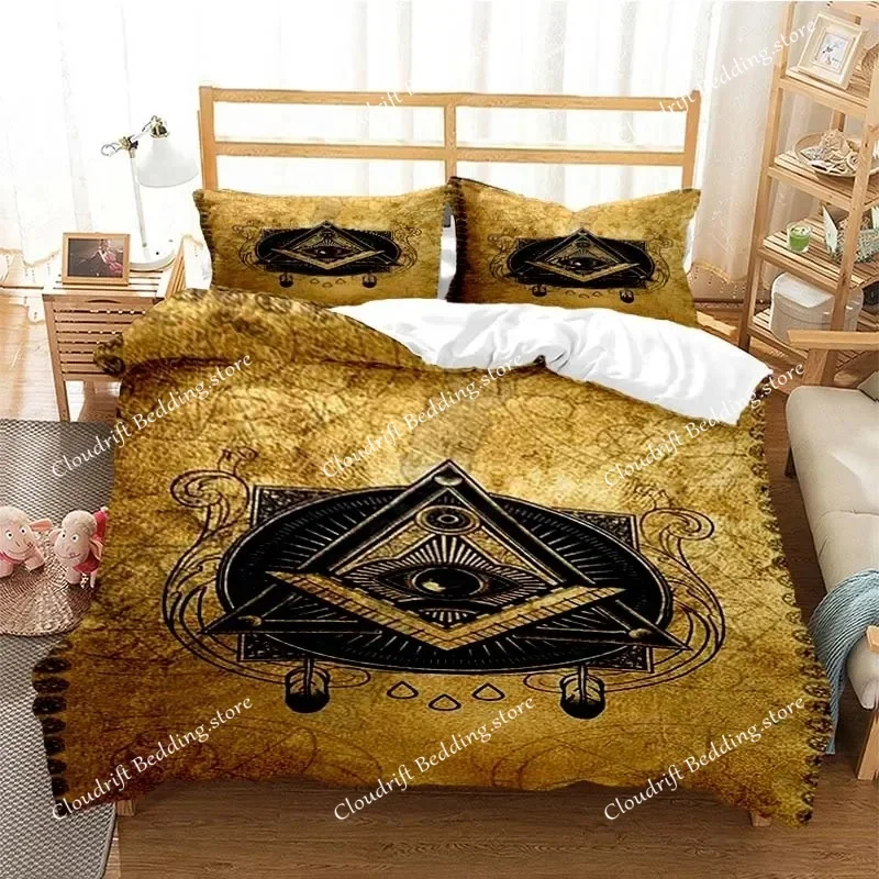

Masonic Freemason Illuminati Bedding Sets Exquisite Bed Supplies Set Duvet Cover Bed Comforter Set Luxury Birthday Gift