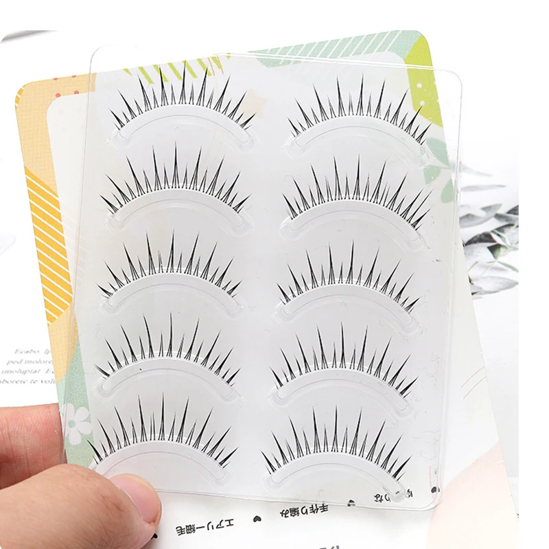 Fairy 5 Pairs Air Lash New A-Type Fishtail False Eyelashes Transparent Stem Manga False Lashes Nature Nude Makeup Little Devil