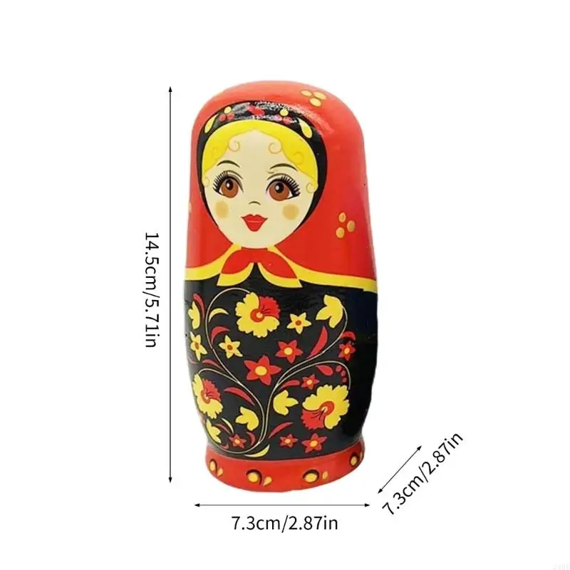 دمية التراص الروسية 6 طبقات الحرف اليدوية التعليمية دمية ماتريوشكا للأطفال التعلم الثقافي مشروع الرسم الفني 24BE