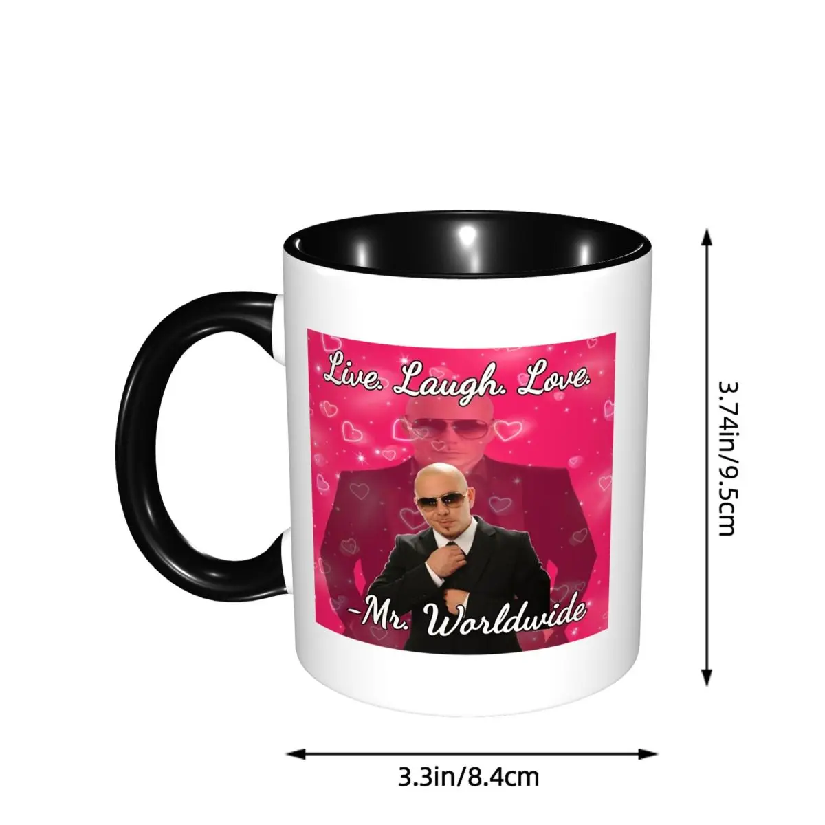 Mr Worldwide Live Laugh Love Mug Funny Ceramic Coffee Cups Tea Mugs Milk Cup Drinkware Gift for Friends