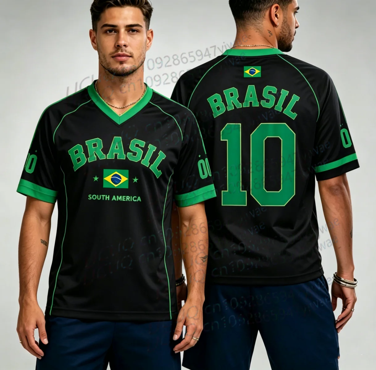 Summer Brazil Men's Women's Jersey Yellow-Green Brasil Print Training Casual Wear Year-Round Fan Apparel Men's Women's T-shirt