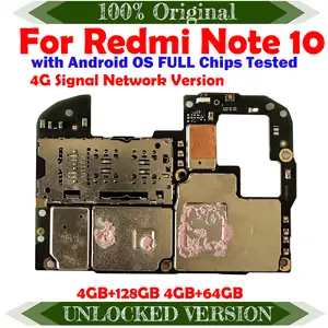 Bilashmart 100% Original 4G Version Mainboard Redmi Note 10 Good Tested Work Unlocked Motherboard Logic Circuit Plate
