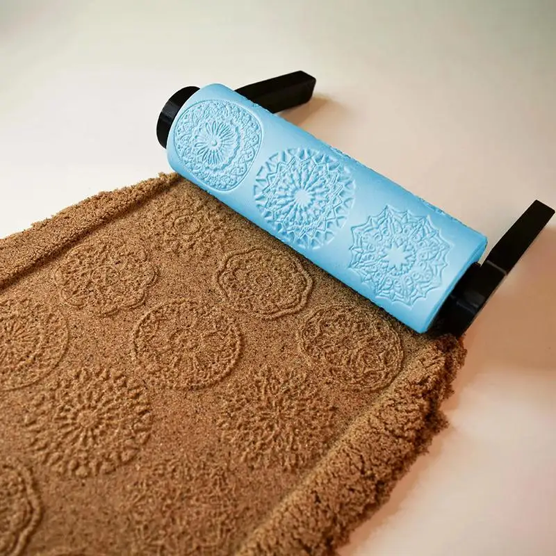 [YU]Big Size Texture Rollers Mandalas Design Retro Embossing Roller For Soft Clay, Ultra-Light Clay, Pottery DIY Crafts