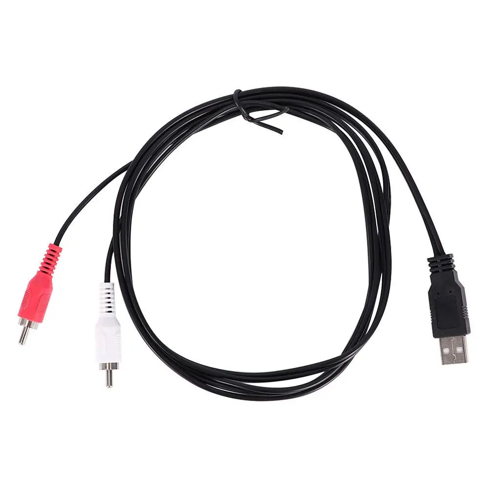 

Durable Black for PC TV Cable Lead USB To RCA Conversion Line AV Cable Audio Video Adapter