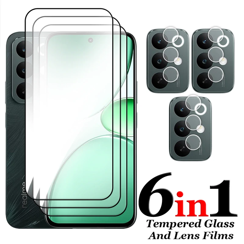 

6in1 For Realme C85 Glass For Realme C85 Pro Tempered Glass 2.5D Full Cover Screen Protector For Realme C85 Lens Film