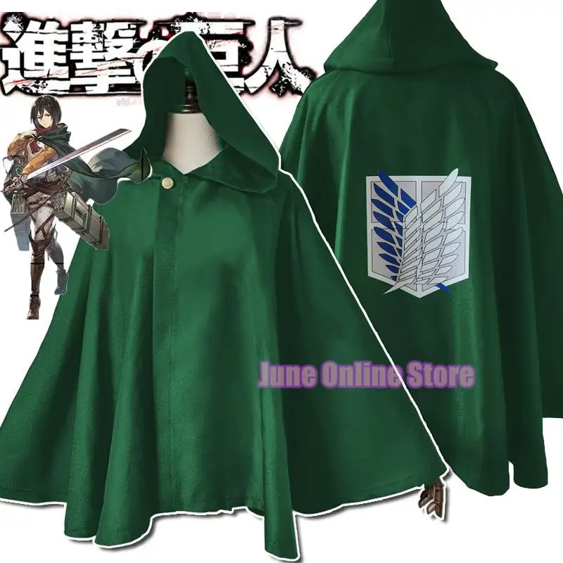 Anime Titan Cosplay Costume Cloak Scouting Legion Rivaille Levi Ackerman Capes Men Halloween Cosplay Costume for Women