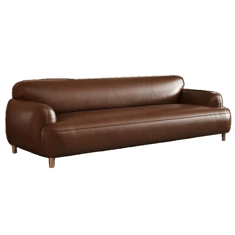 

Nordic, retro, oil wax leather, sofa, modern, simple, apartment, small apartment