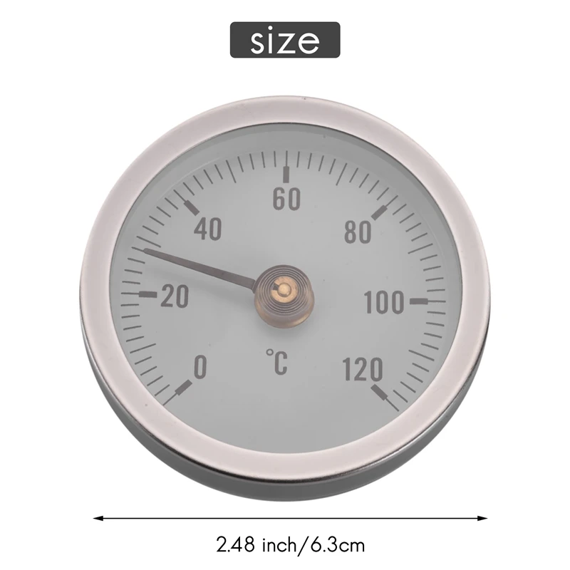 Termometr Ts-W50A Termometr do rur ciepłej wody Bimetaliczny miernik temperatury do rur ze stali nierdzewnej