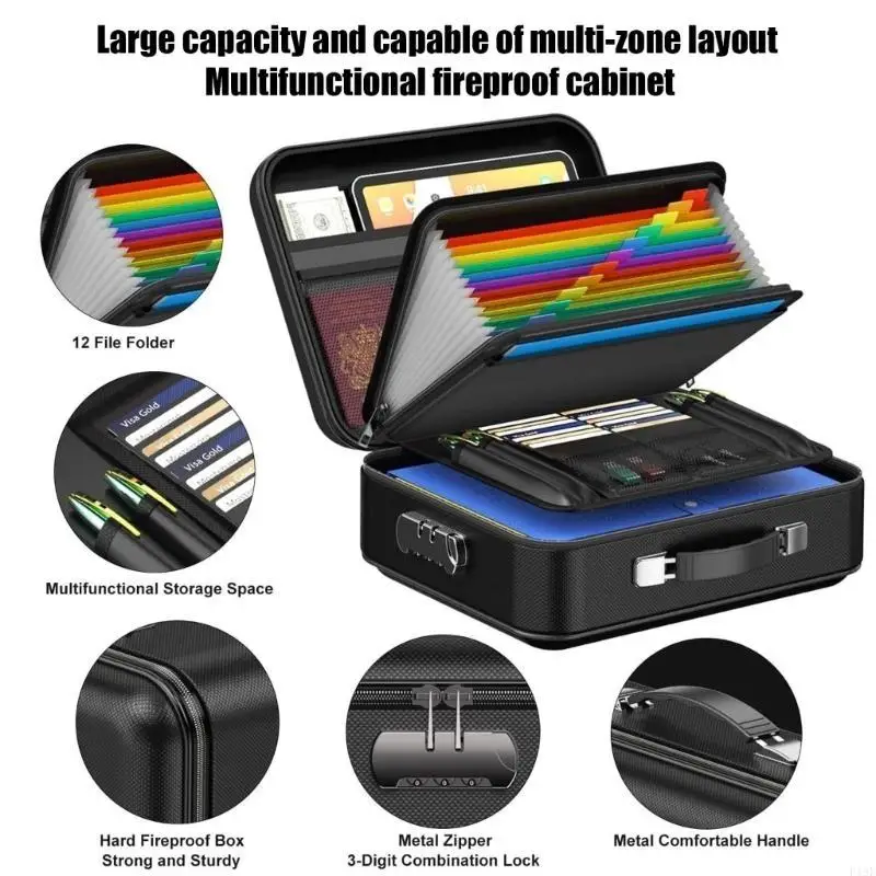 

Thin Transportable File Planner Case Highlighting Flame and Water Resistance Ergonomic Carry Handle Plan F19E