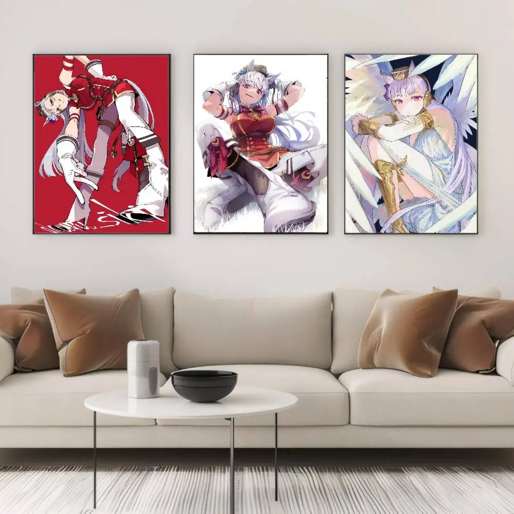 السفينة الذهبية أنيمي Umamusume PrettyDerby ملصق رائع ملصقات الفن جداريات حائطية ديكور لعبة غرفة ديكور الهدايا HD اللوحة سيارات القط