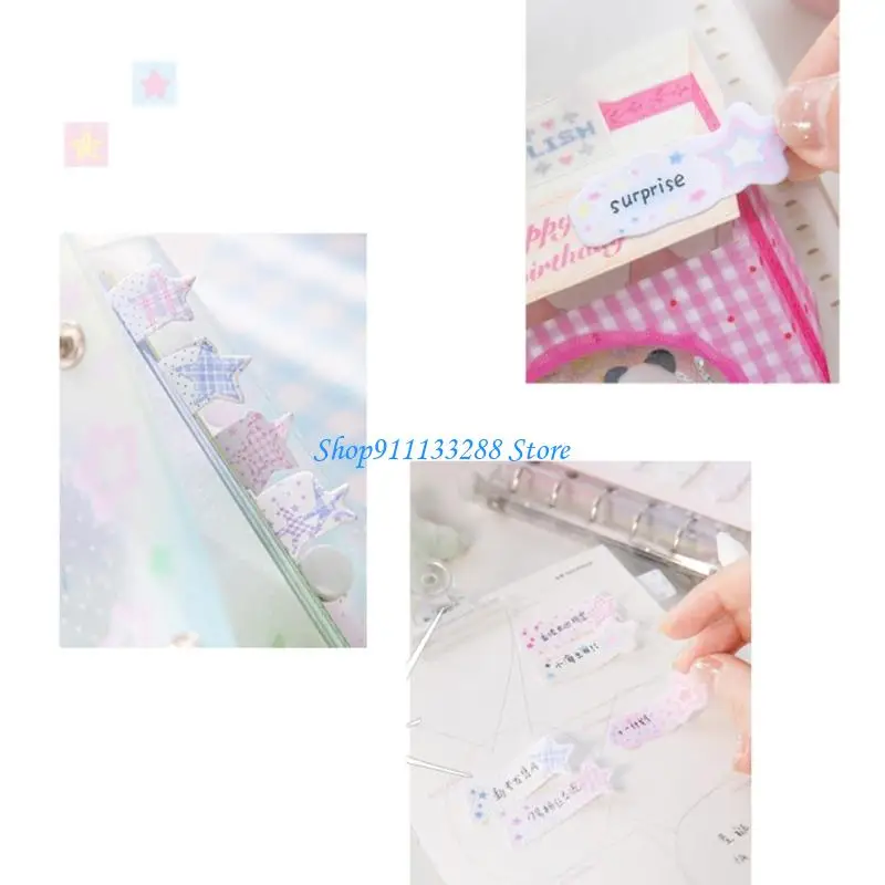 G88D Simple Sticky Note Index -tabbladen Lijm Sticky Pad Star Label Sticker voor kantoor