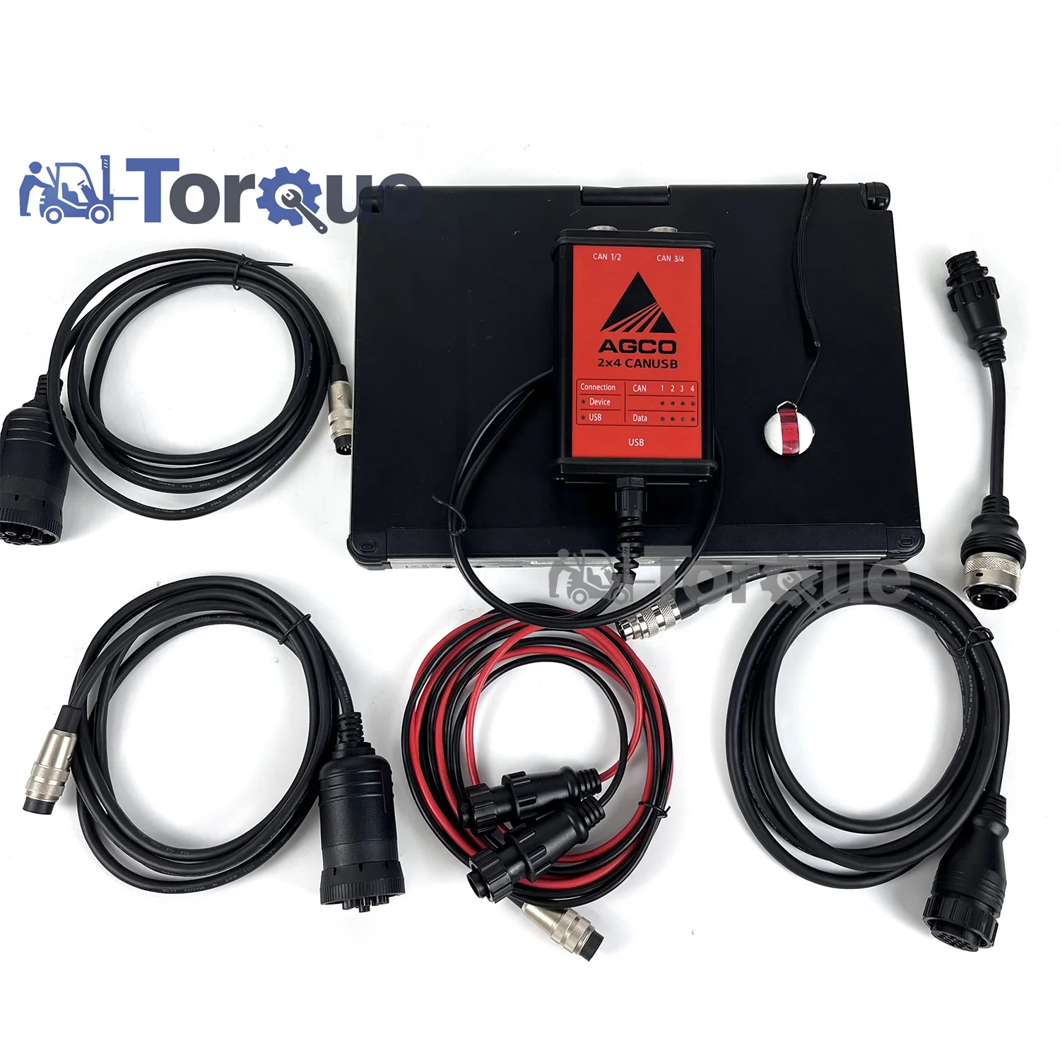 Agricultural Electronic Tractor For OEM AGCO Diagnostic Tool Massey Ferguson Interface AGCO CANUSB EDT key dongle+CF19/C2 Laptop