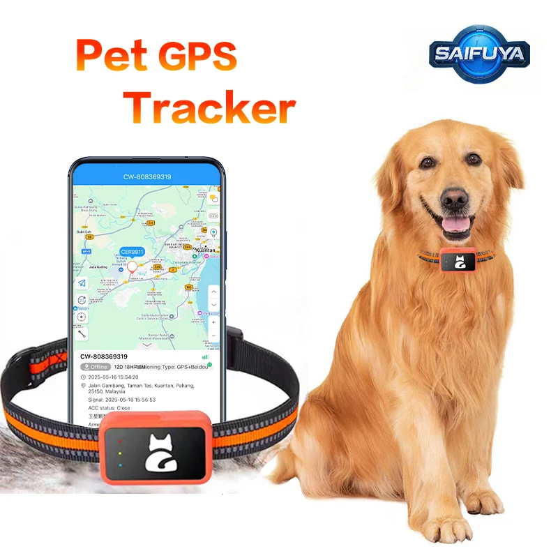 4g Pet Locator, Anti-Lost Tracking Device for Dogs, Gps Collar for Cats, Remote Control Via Mobile Phone, Anti-Lost Feature