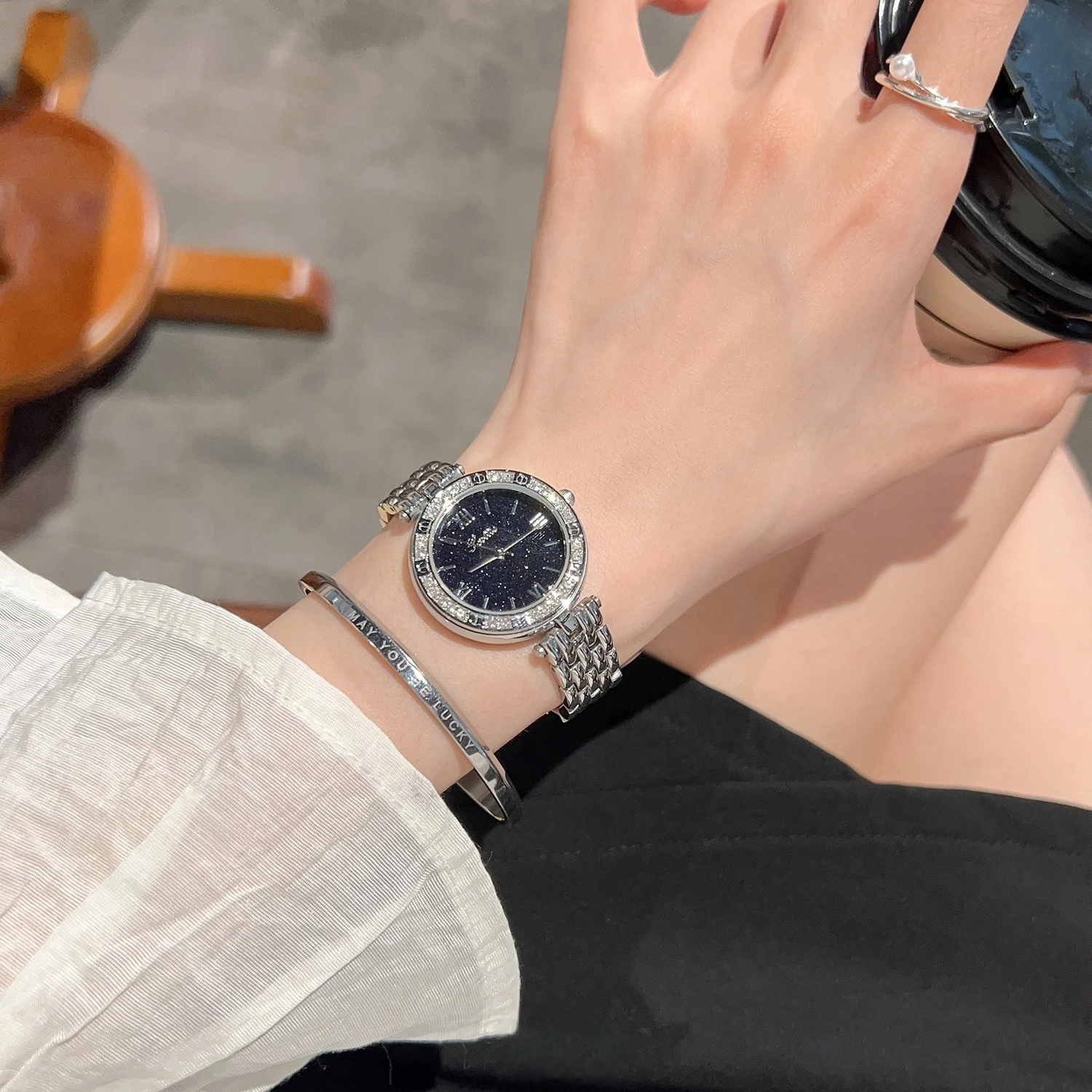 Starry Sky New Women Watch Light Luxury Brand Stainless Steel Ladies Business Watches Female Student Fashion Quartz Wristwatches