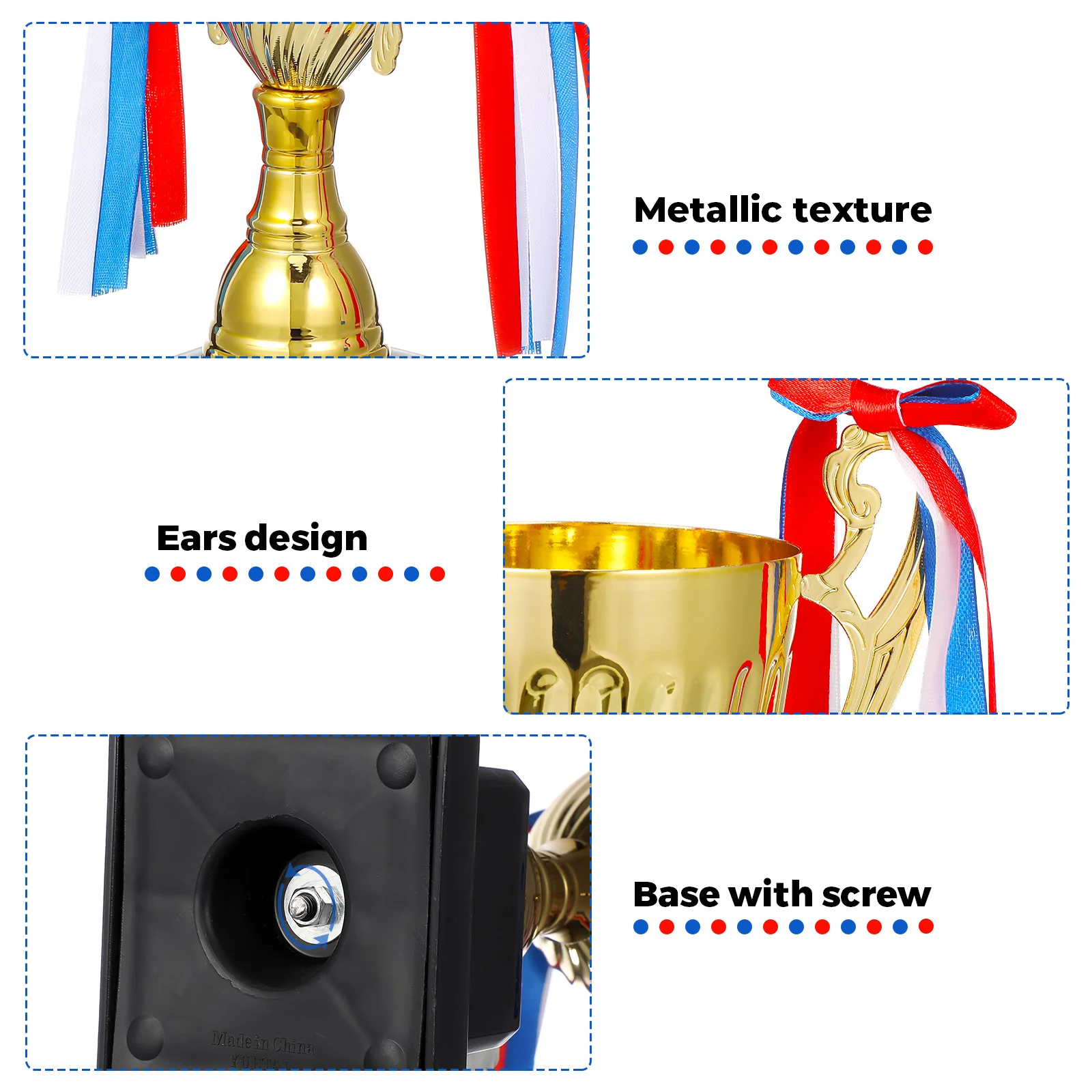 Classic Trophy Baseball Metal Award Sports Basketball Golden Color for Athletics Game Competition