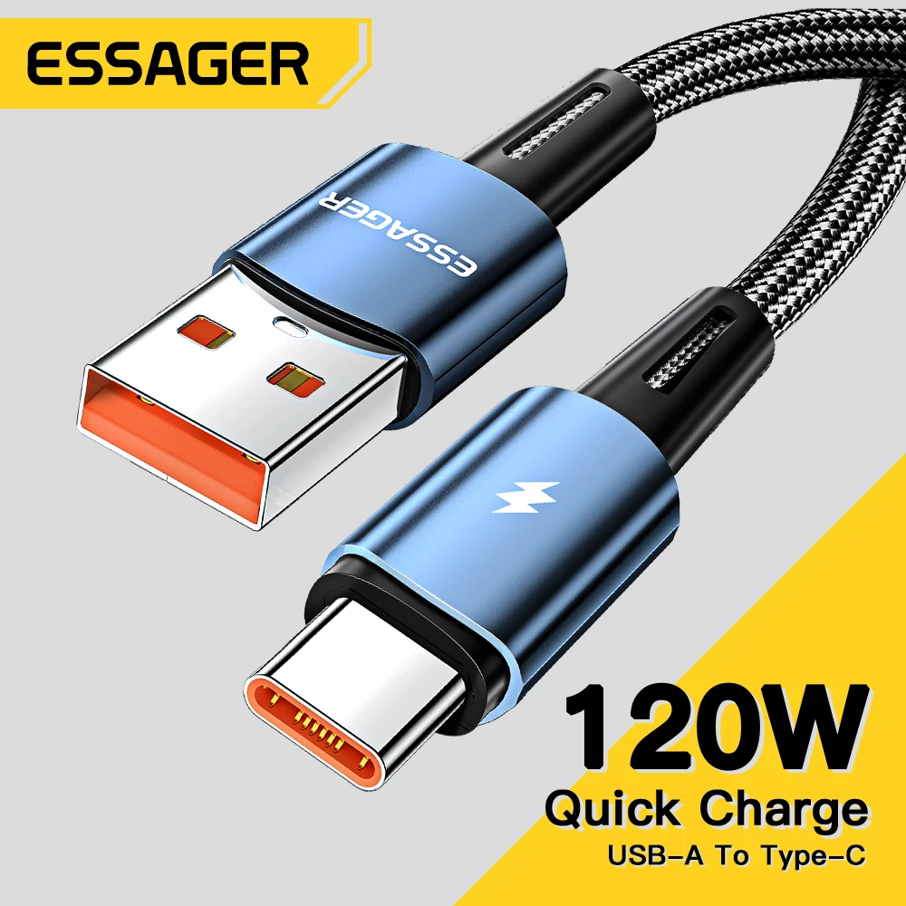 

Кабель зарядный Essager USB Type-C для Xiaomi 12Pro/Redmi K50/Note 11Pro/Black Shark 5Pro, 120 Вт, 67 Вт