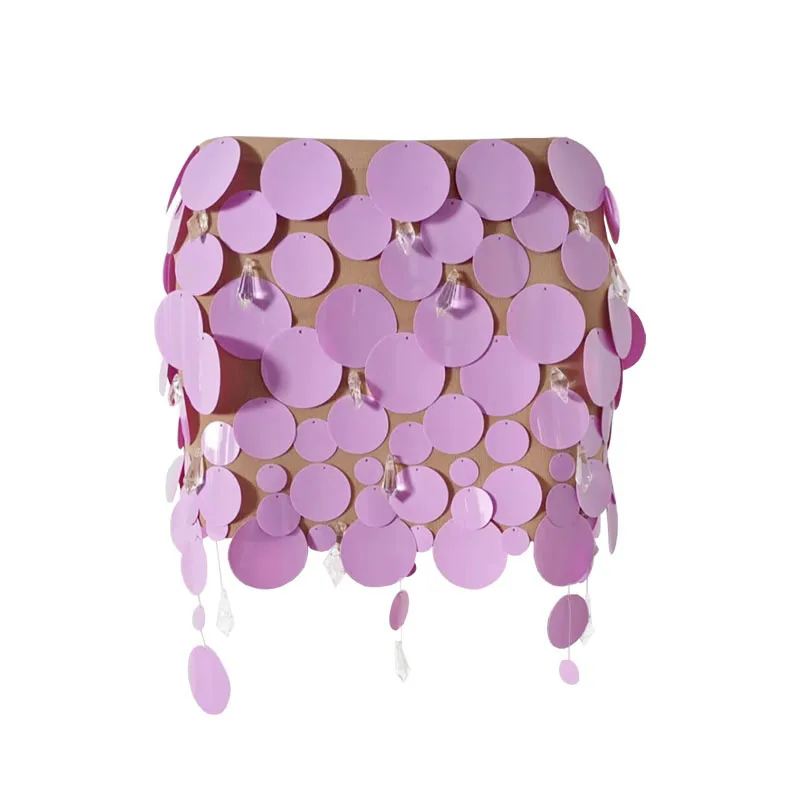 2025 핸드메이드 스팽글 미니 스커트 로우 웨이스트 타이트핏 지퍼와 크리스탈 태슬 섹시 여성 TV 레드카펫 파티용