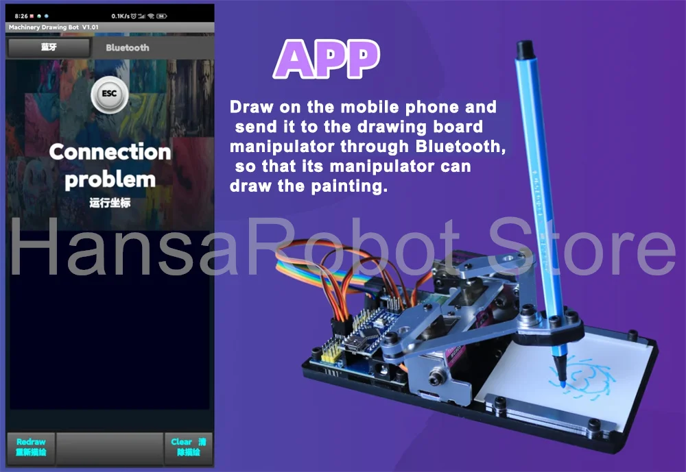 Sketchboard Robot Arm Drawbot Compatible with Arduino APP Drawing Machine High School Program Learning Kit DIY Maker