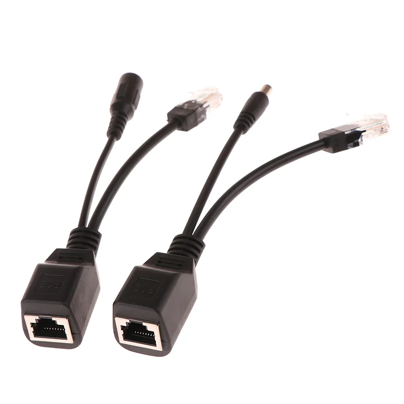1 Pair Passive Power Over Ethernet Adapter Cable POE Cable POE Splitter RJ45 Injector Power Supply Module 12v